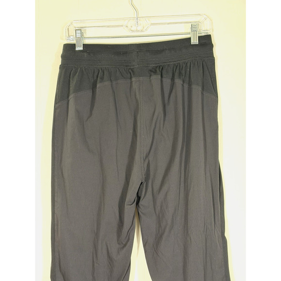 CRZ YOGA Striped Ruched Joggers Size Medium Pockets Black Athleisure Gorpcore - Picture 7 of 12